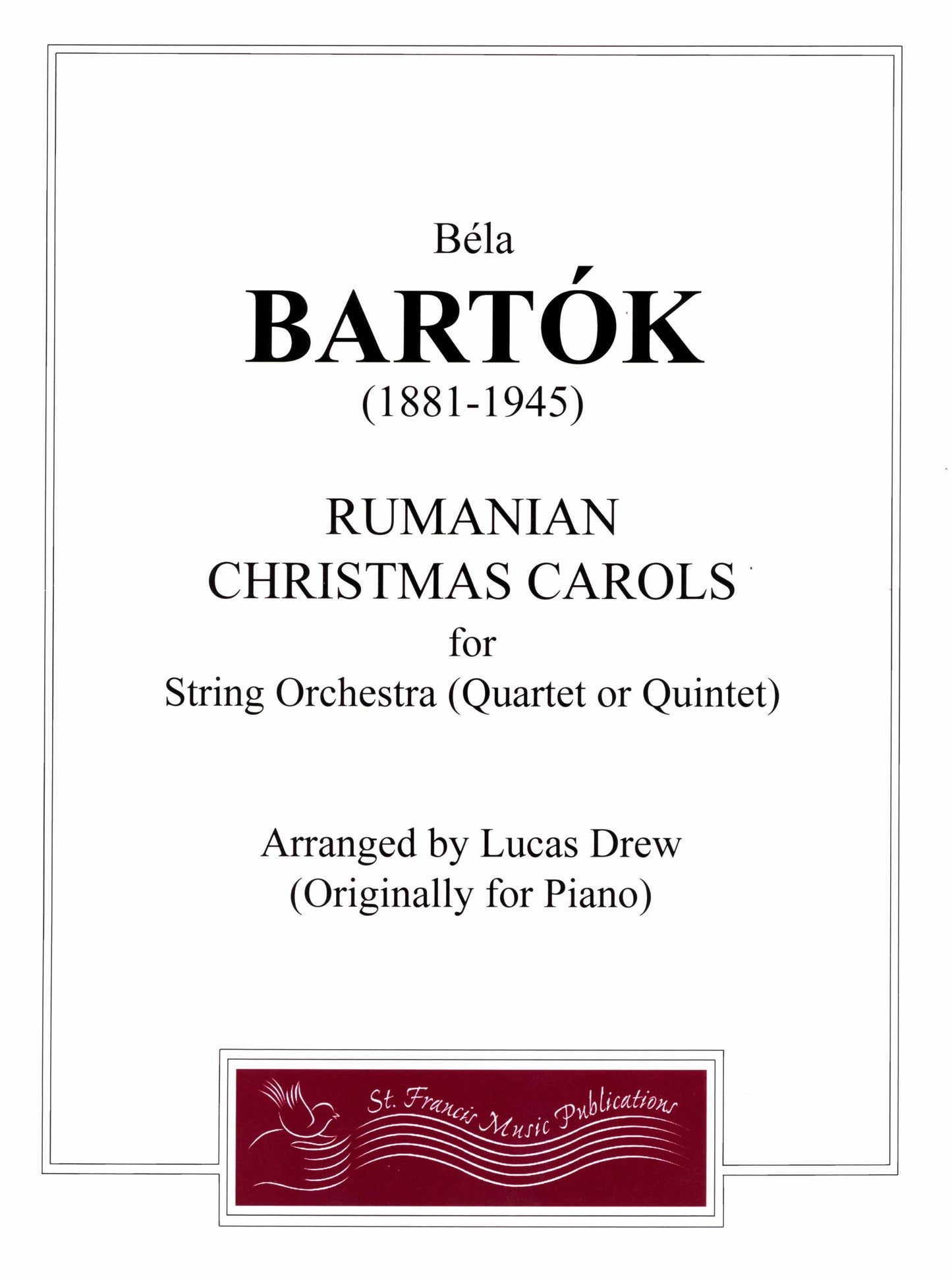 Bartok Rumanian Christmas Carols for String Orchestra