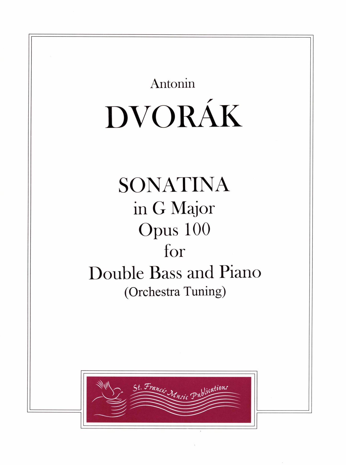 Dvorak Sonatina in G Major, Op. 100 for Double Bass & Piano