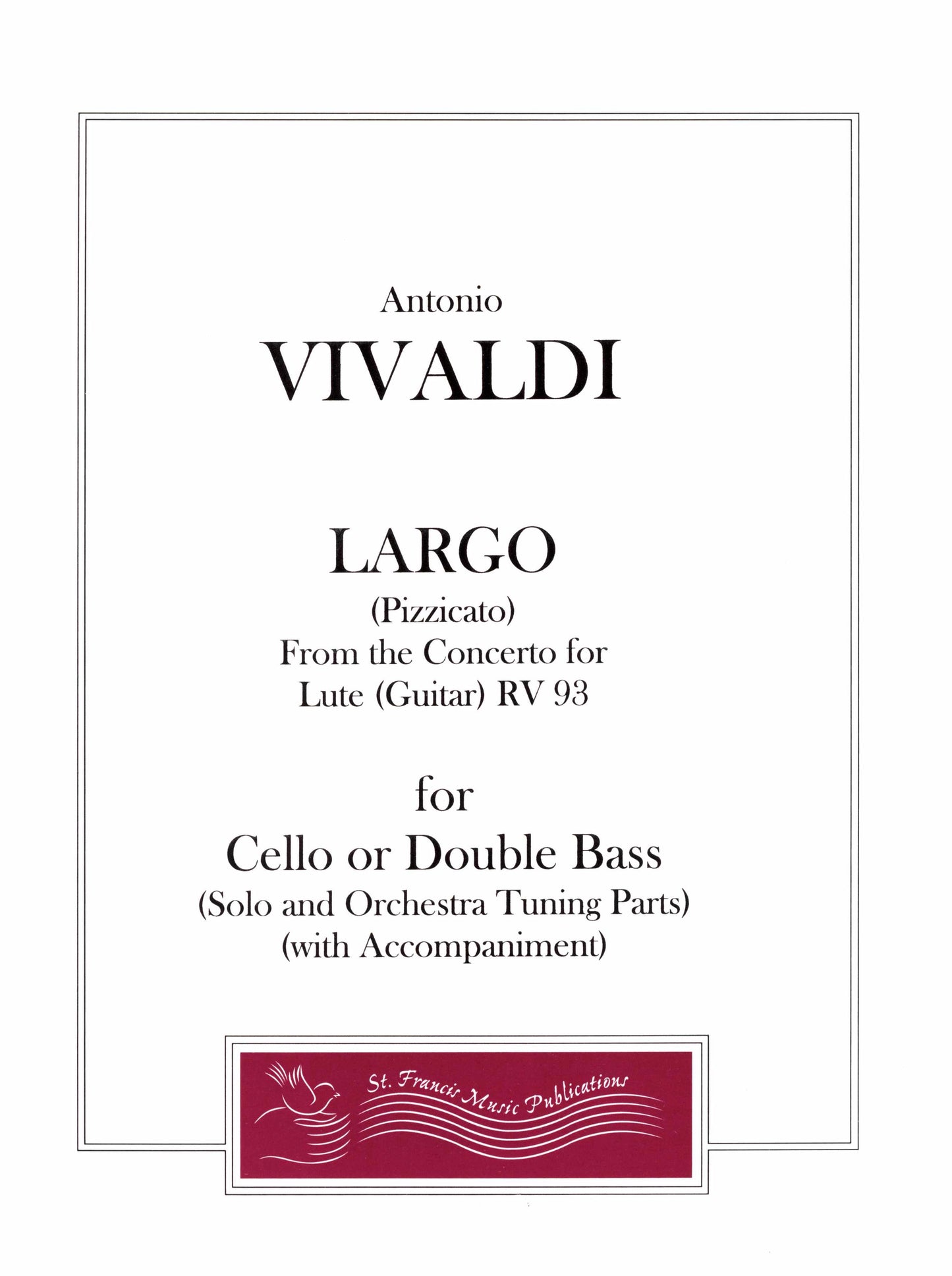 Vivaldi Largo (Pizzicato) for Cello or Double Bass