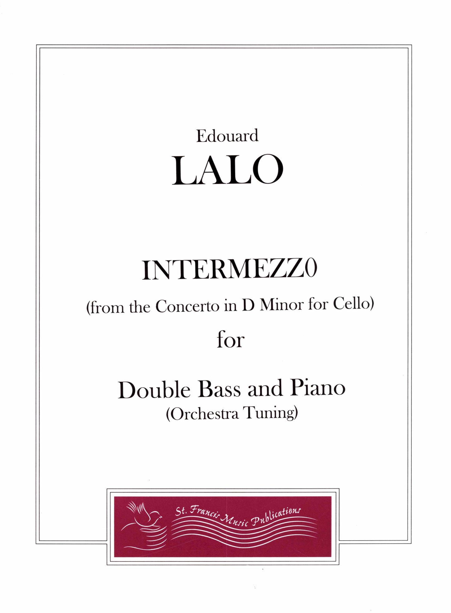 Lalo Intermezzo for Double Bass & Piano