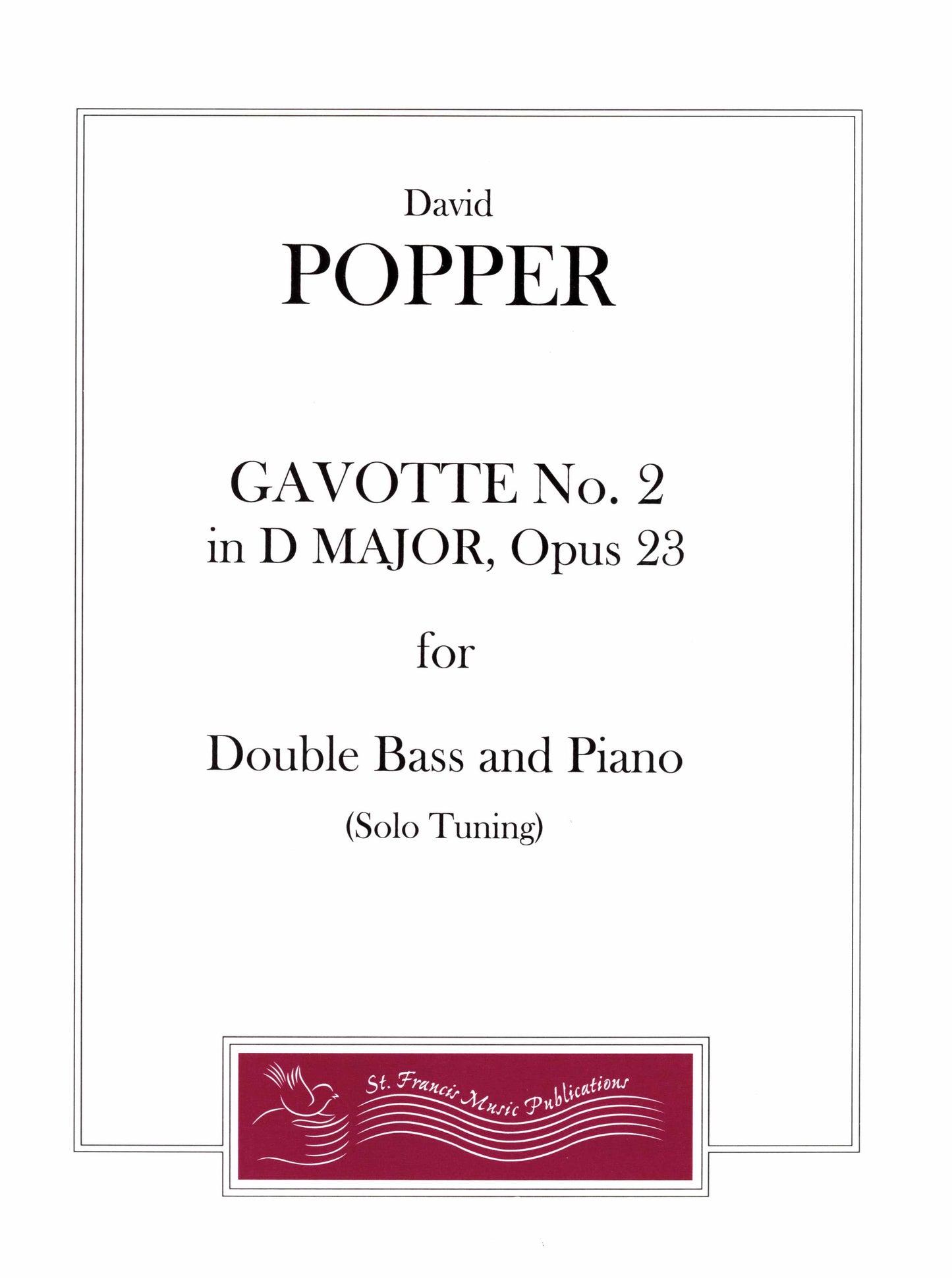 Popper Gavotte No. 2 in D Minor, Op. 23, for Double Bass & Piano