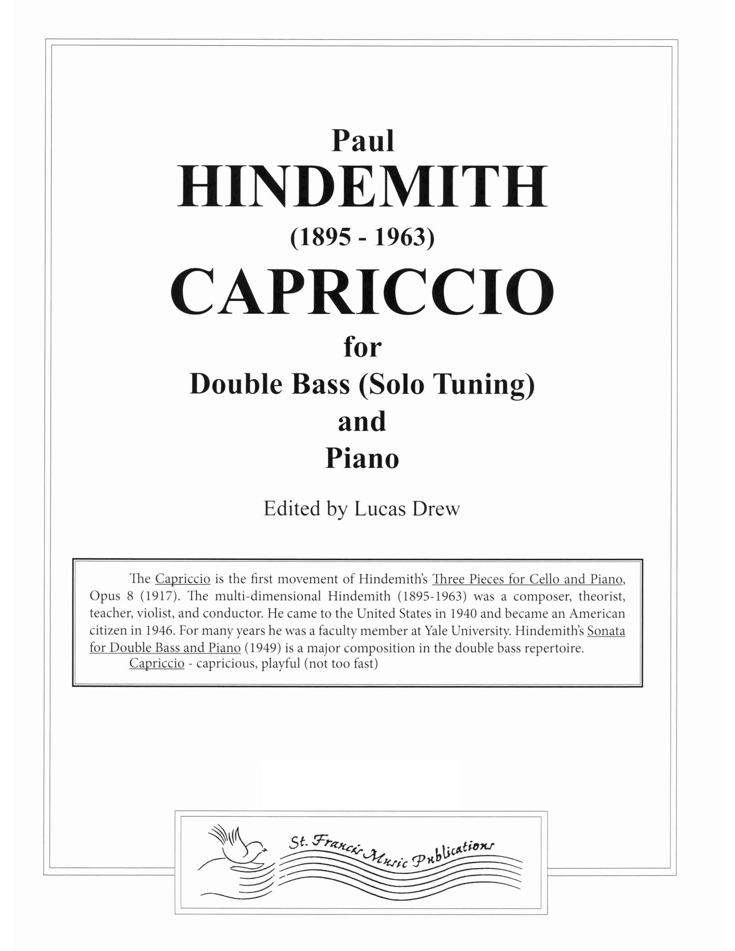 Hindemith Capriccio for Double Bass & Piano