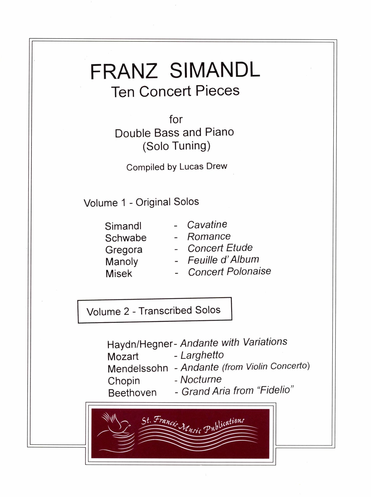 Simandl Ten Concert Pieces for Double Bass & Piano Volume 2