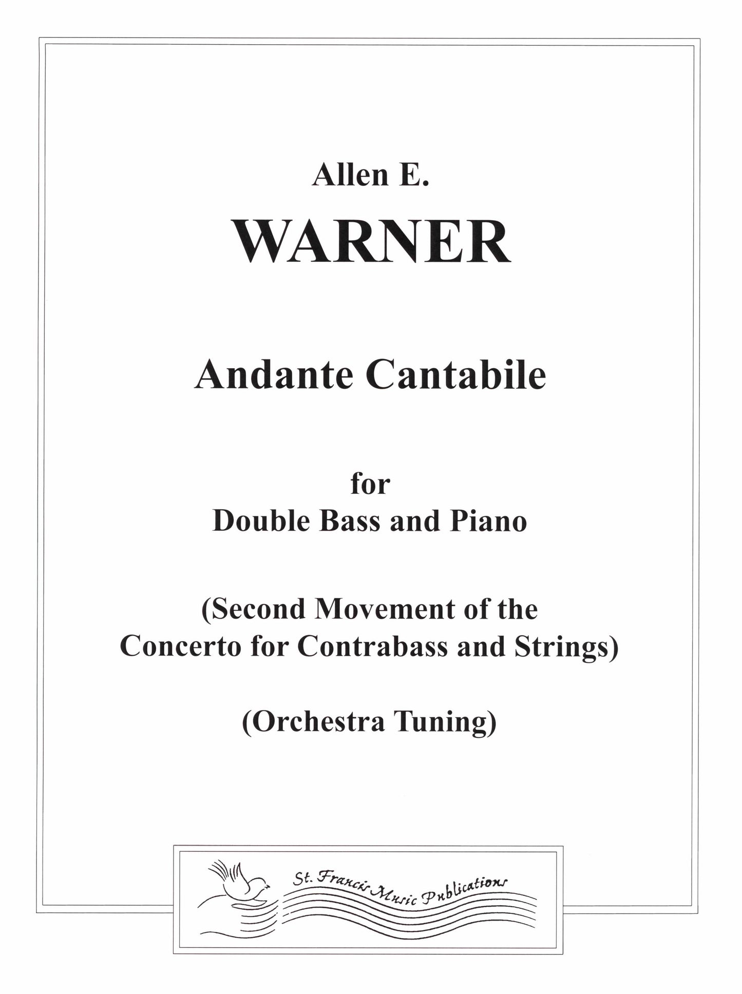 Warner Andante Cantabile for Double Bass & Piano