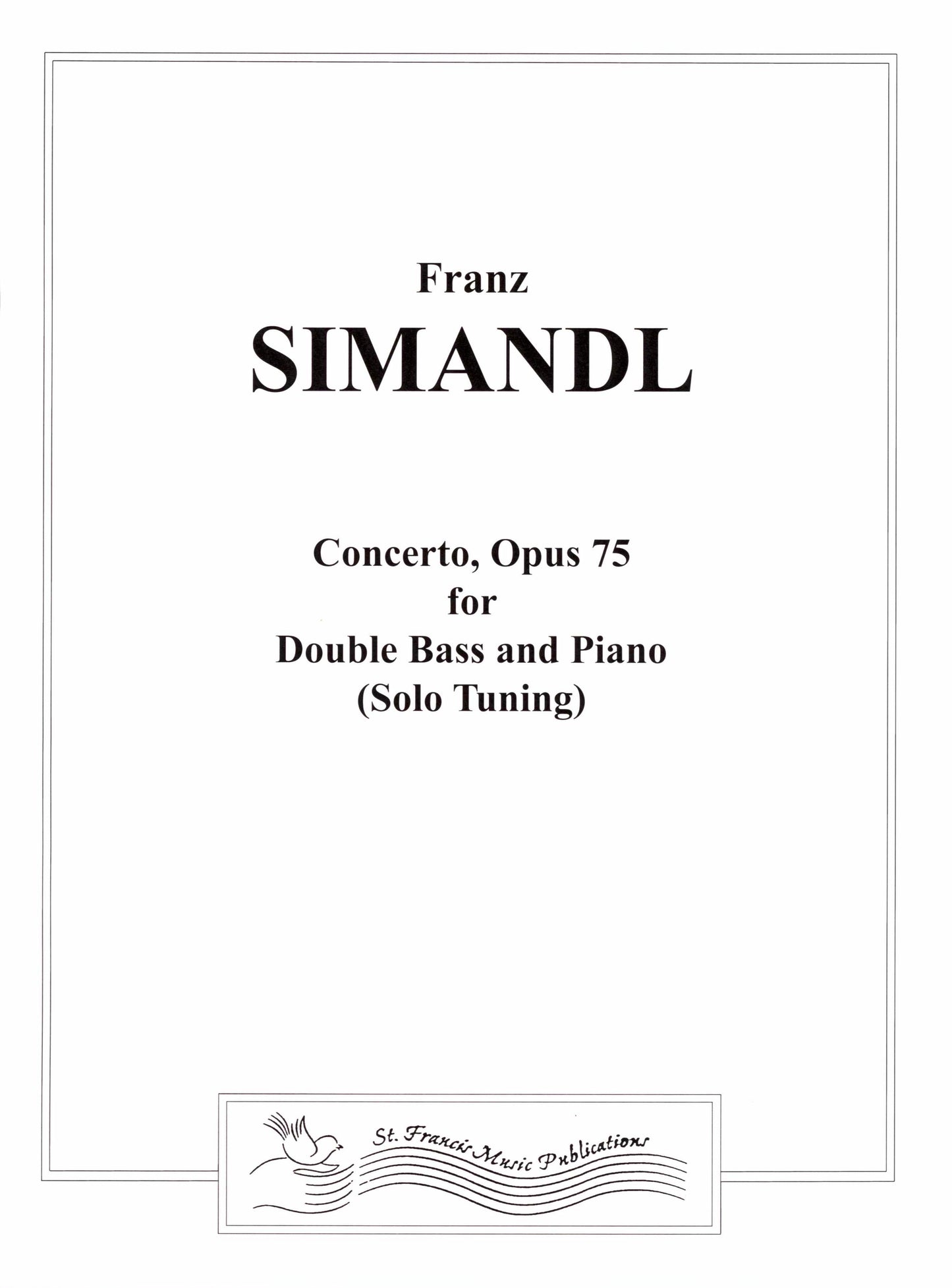 Simandl Concerto, Op. 75, for Double Bass & Piano