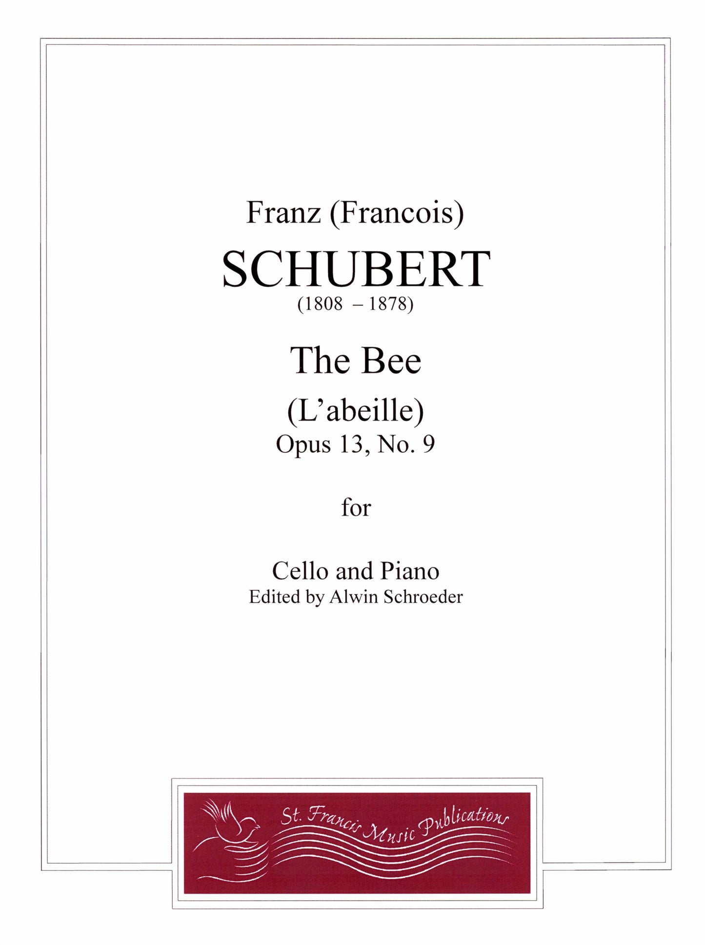 Schubert The Bee (L'abeille), Op. 13, No. 9 for Cello & Piano