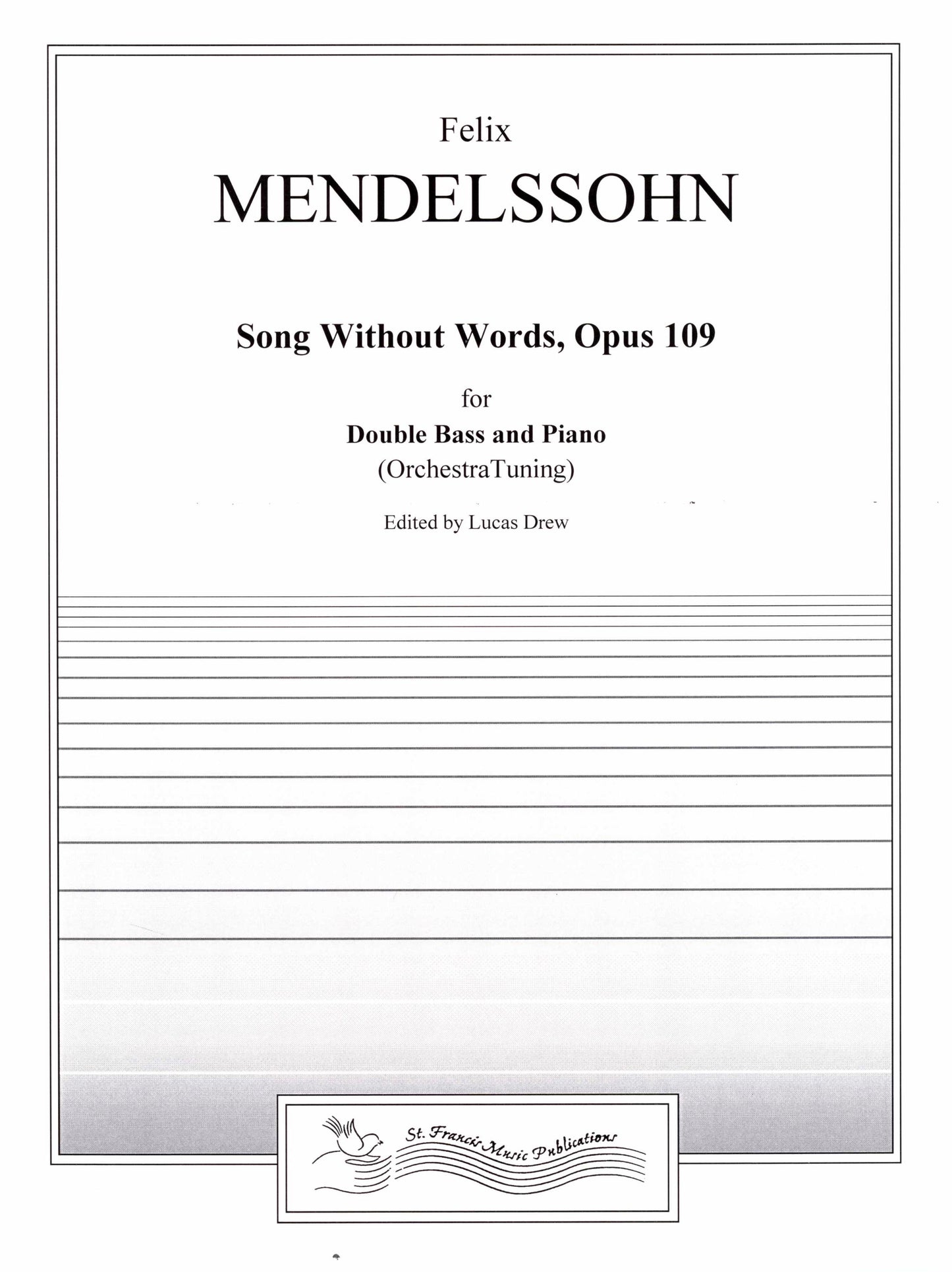Mendelssohn Song Without Words, Op. 109 for Double Bass & Piano