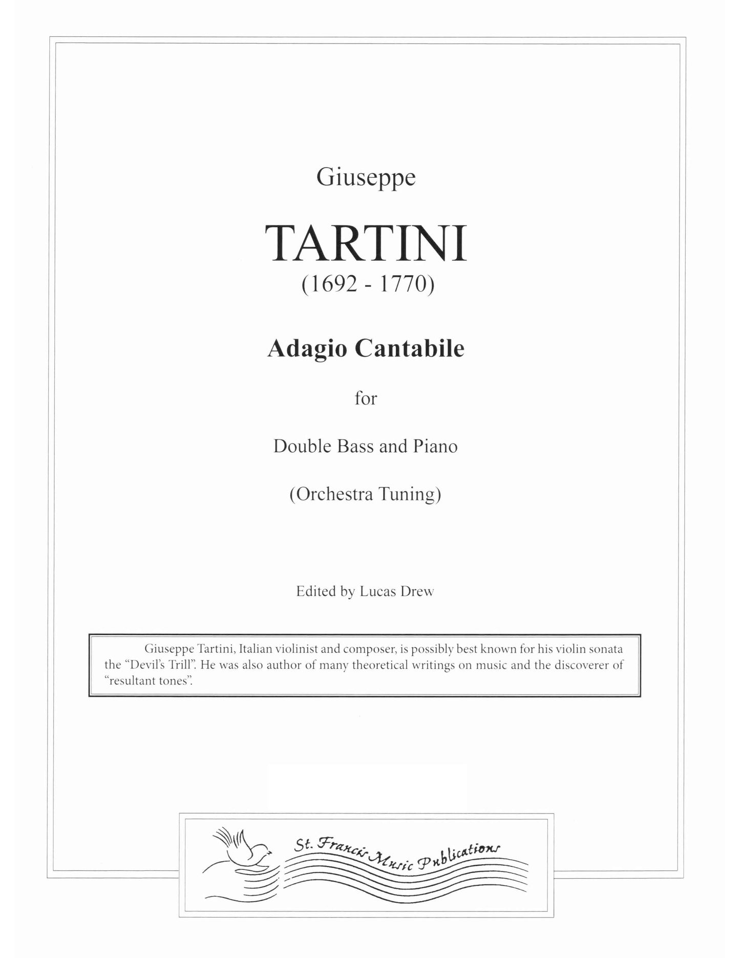 Tartini Adagio Cantabile for Double Bass & Piano