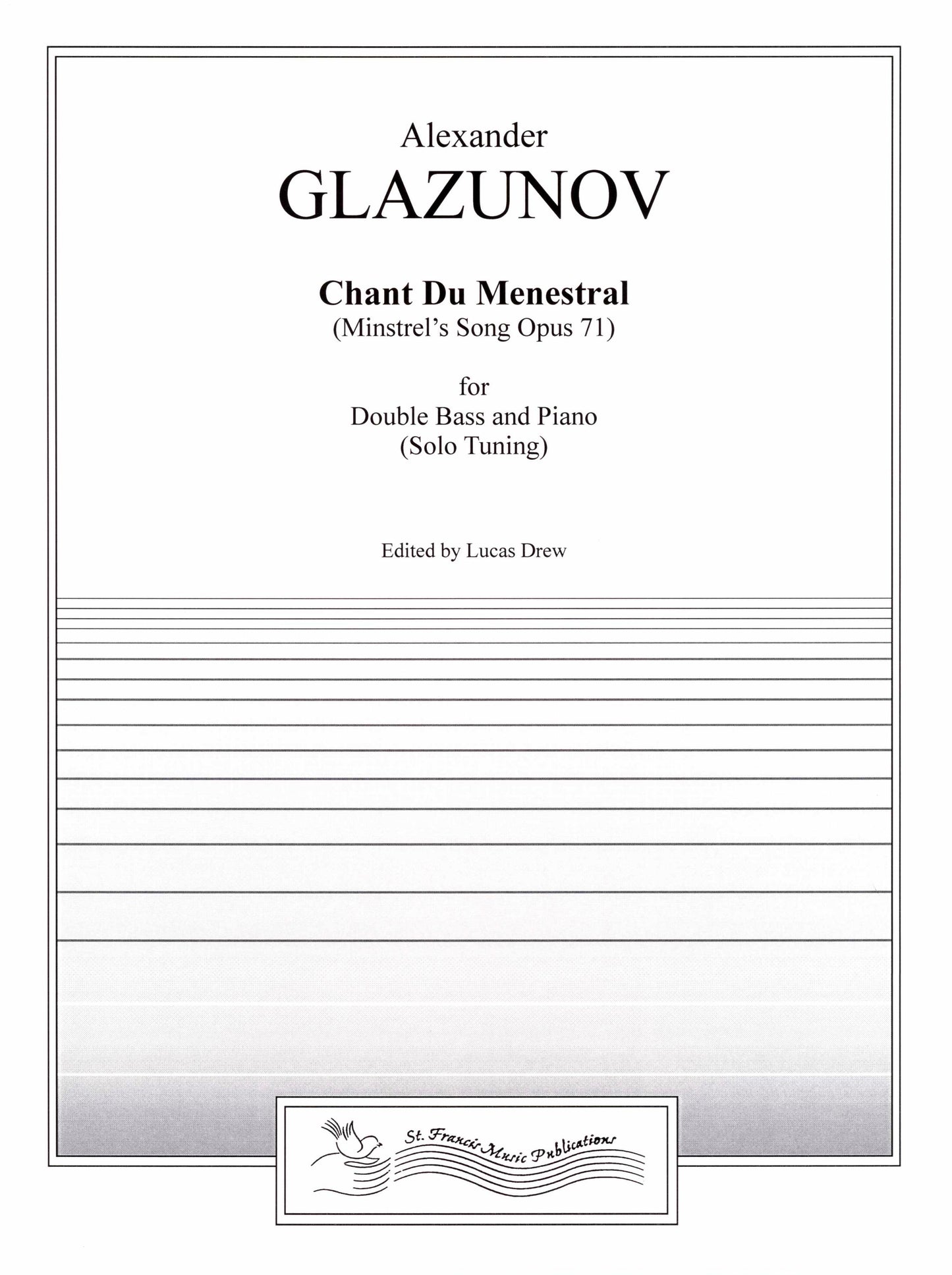 Glazunov Chant du Menestral for Double Bass & Piano