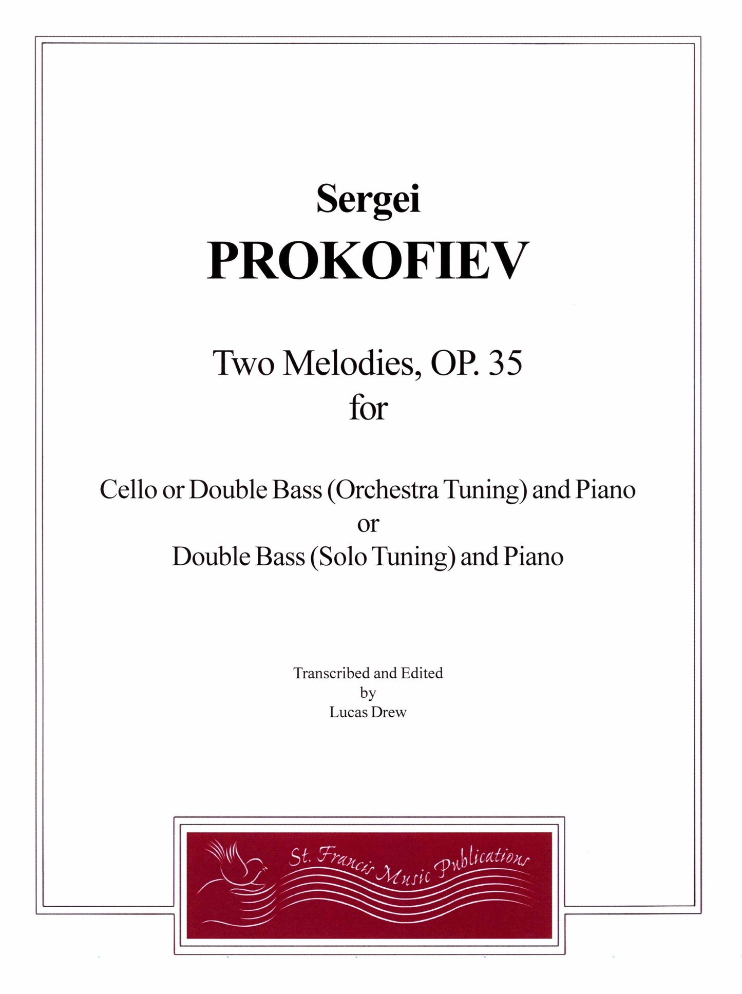 Prokofiev Two Melodies, Op. 35, for Double Bass & Piano