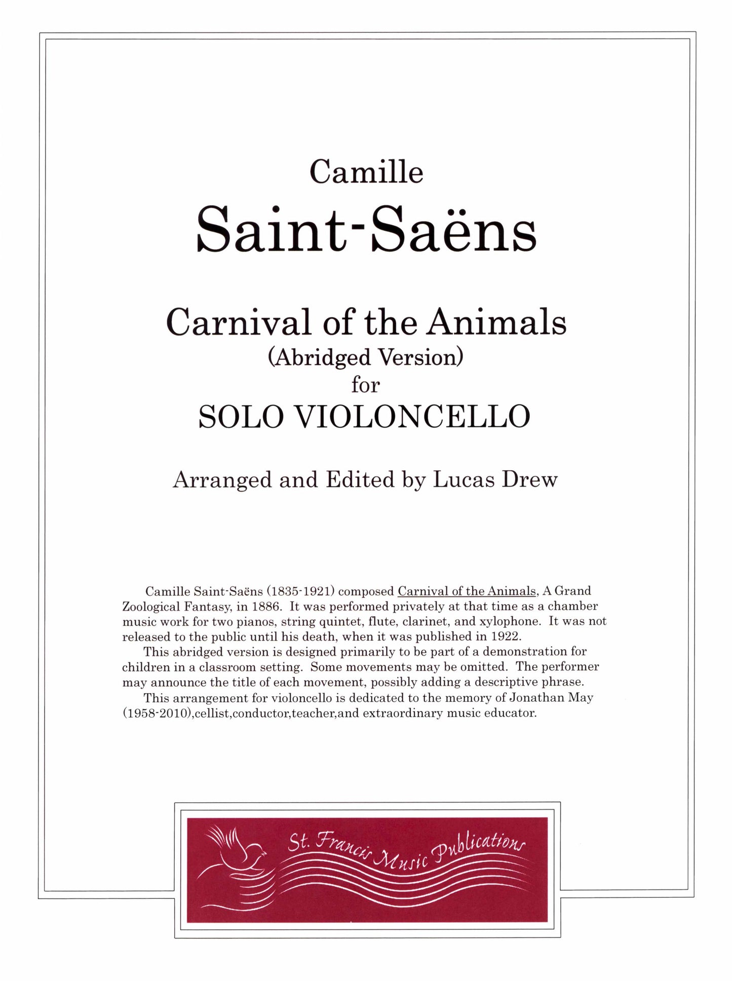 Saint-Saens Carnival of the Animals for Solo Double Bass