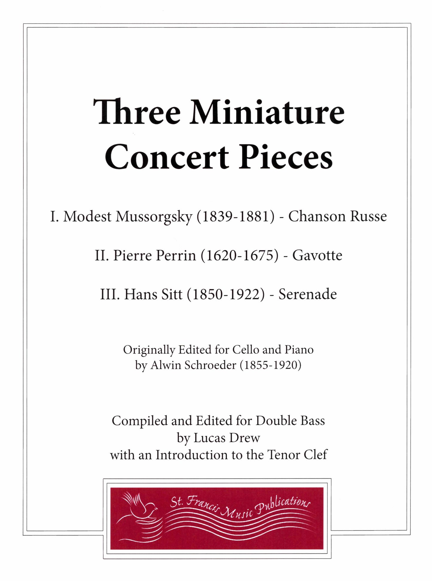 Three (3) Miniature Concert Pieces for Double Bass and Piano