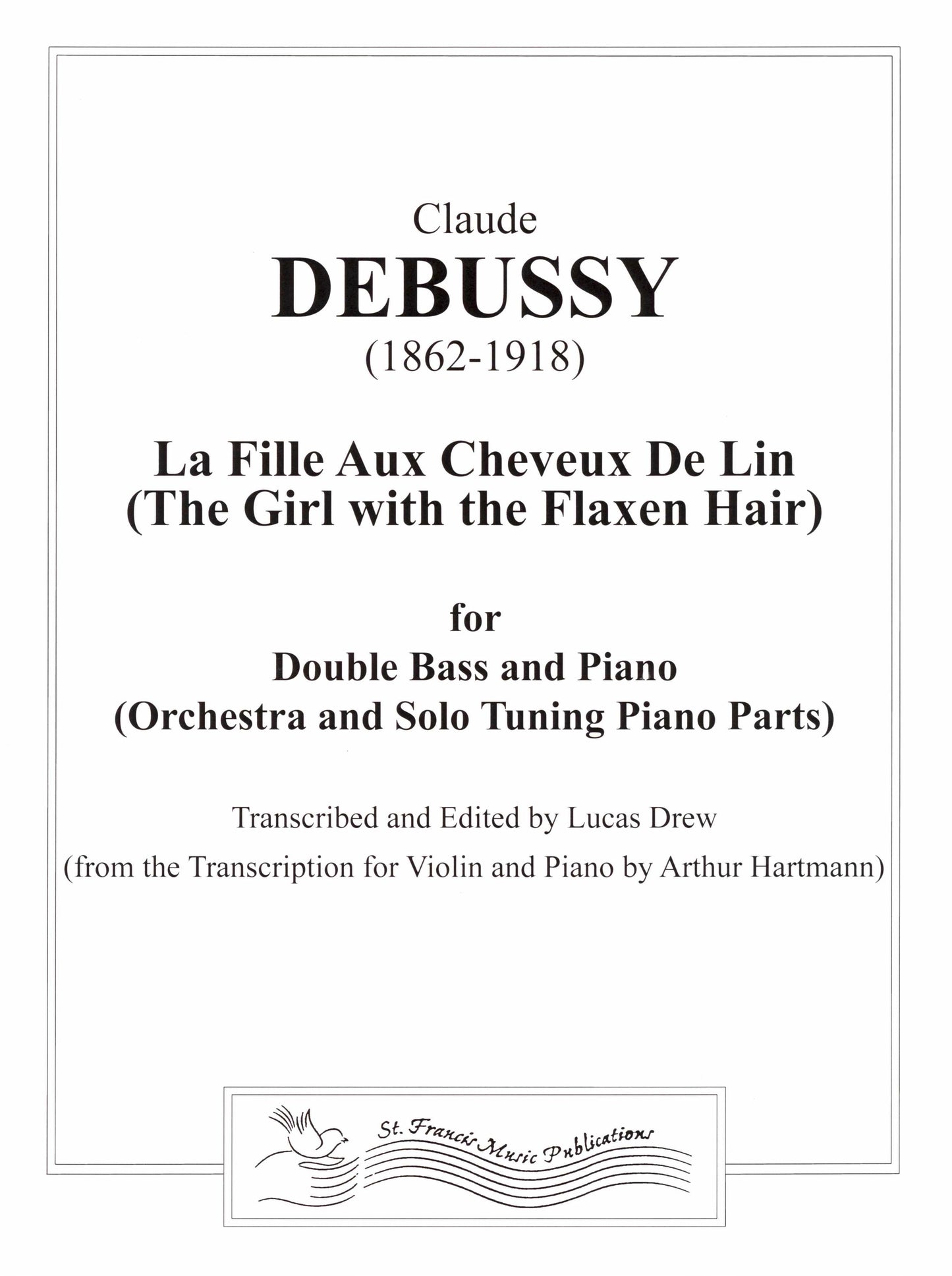 Debussy La Fille Aux Cheveux De Lin for Double Bass & Piano