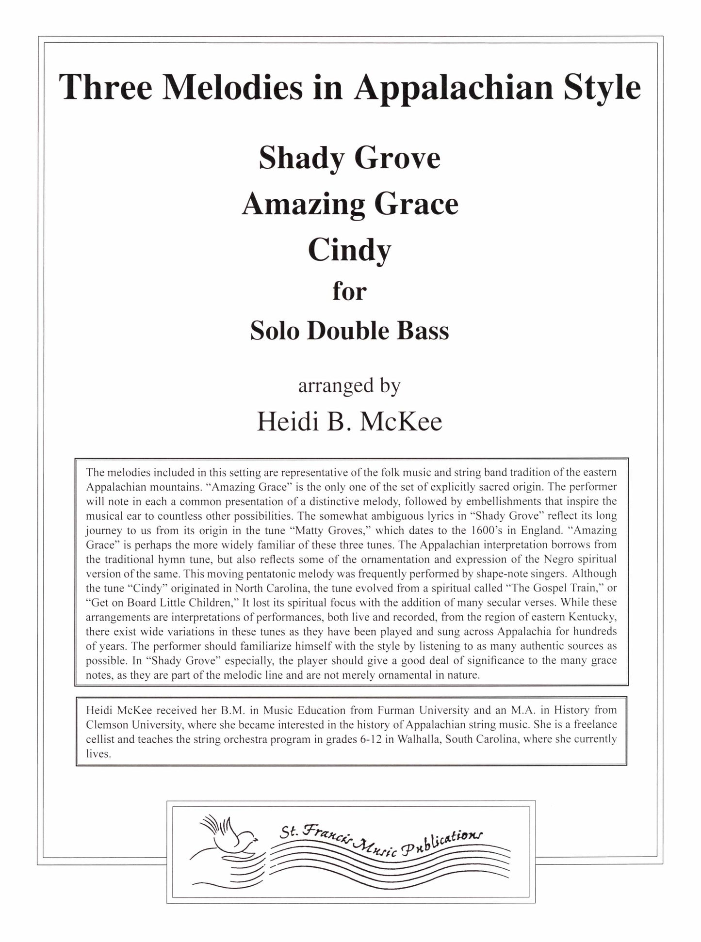 Three Melodies in Appalachian Style for Solo Double Bass