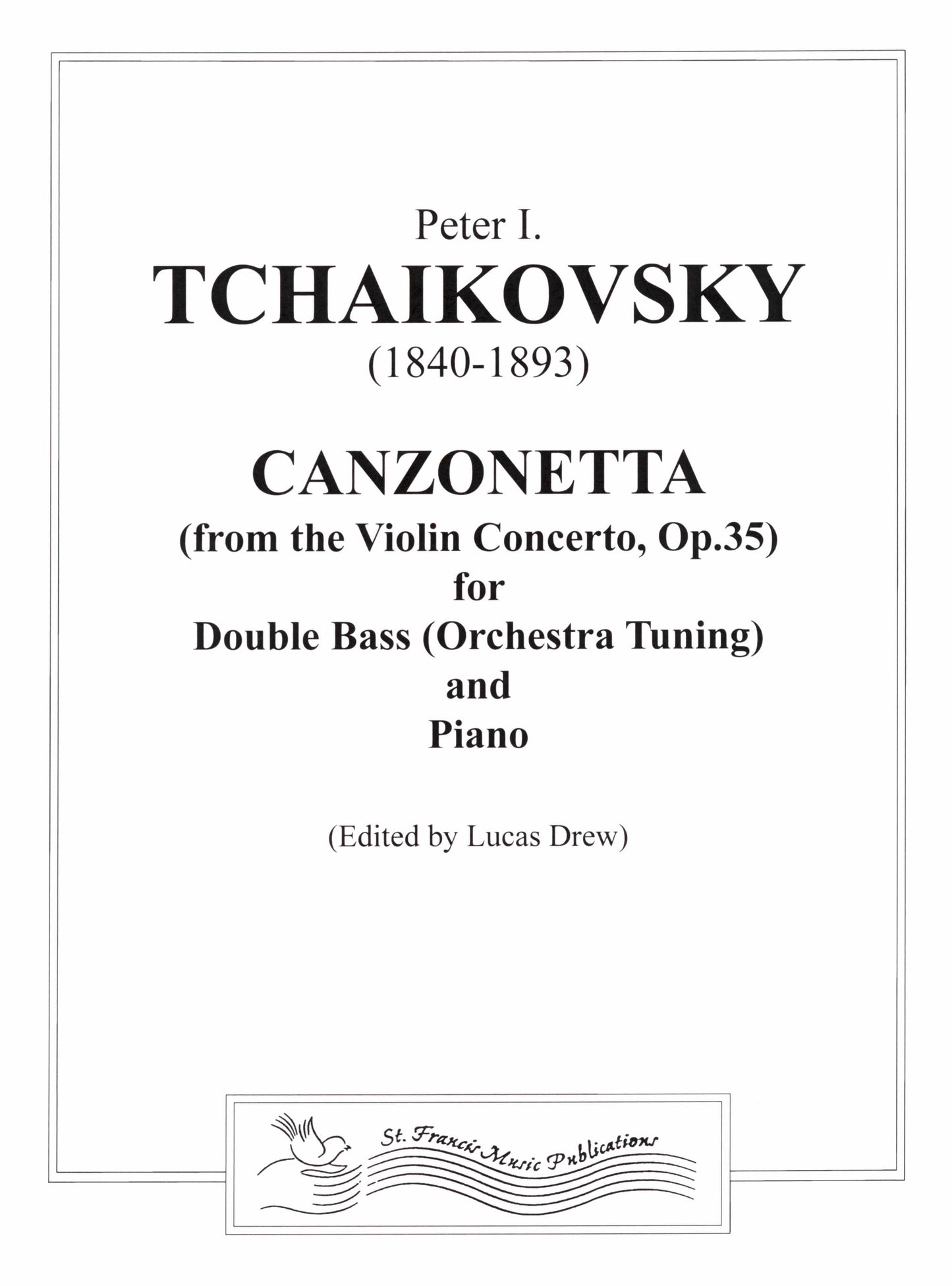 Tchaikovsky Canzonetta from the Violin Concerto, Op. 35 for Double Bass & Piano