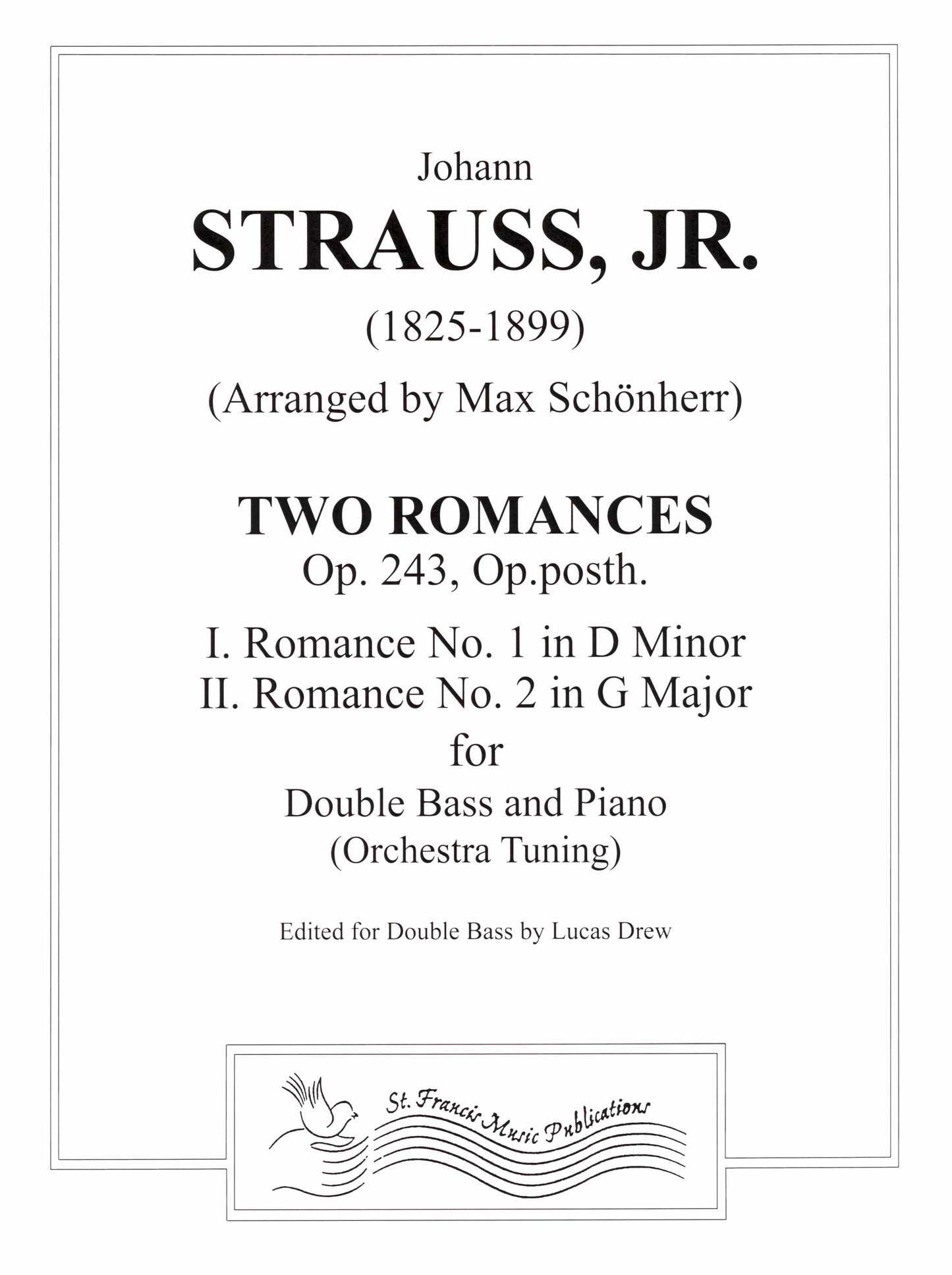 Strauss Two Romances Op243, Op post. for Double Bass & Piano
