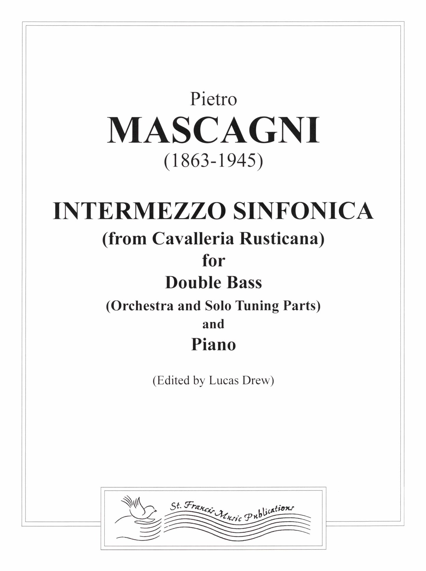 Mascagni Intermezzo Sinfonica for Double Bass & Piano
