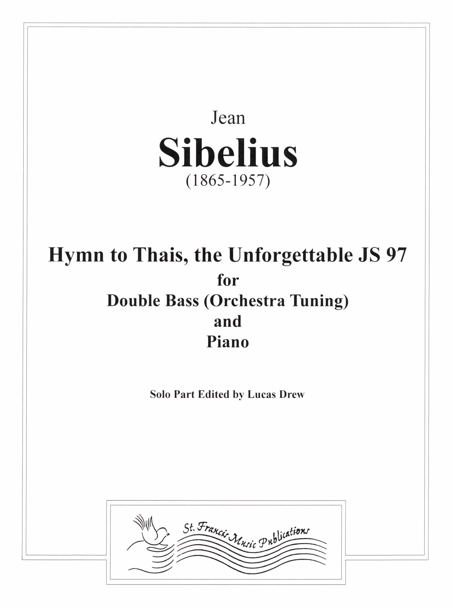 Sibelius Hymn to Thais, the Unforgettable, JS 97 for Double Bass & Piano