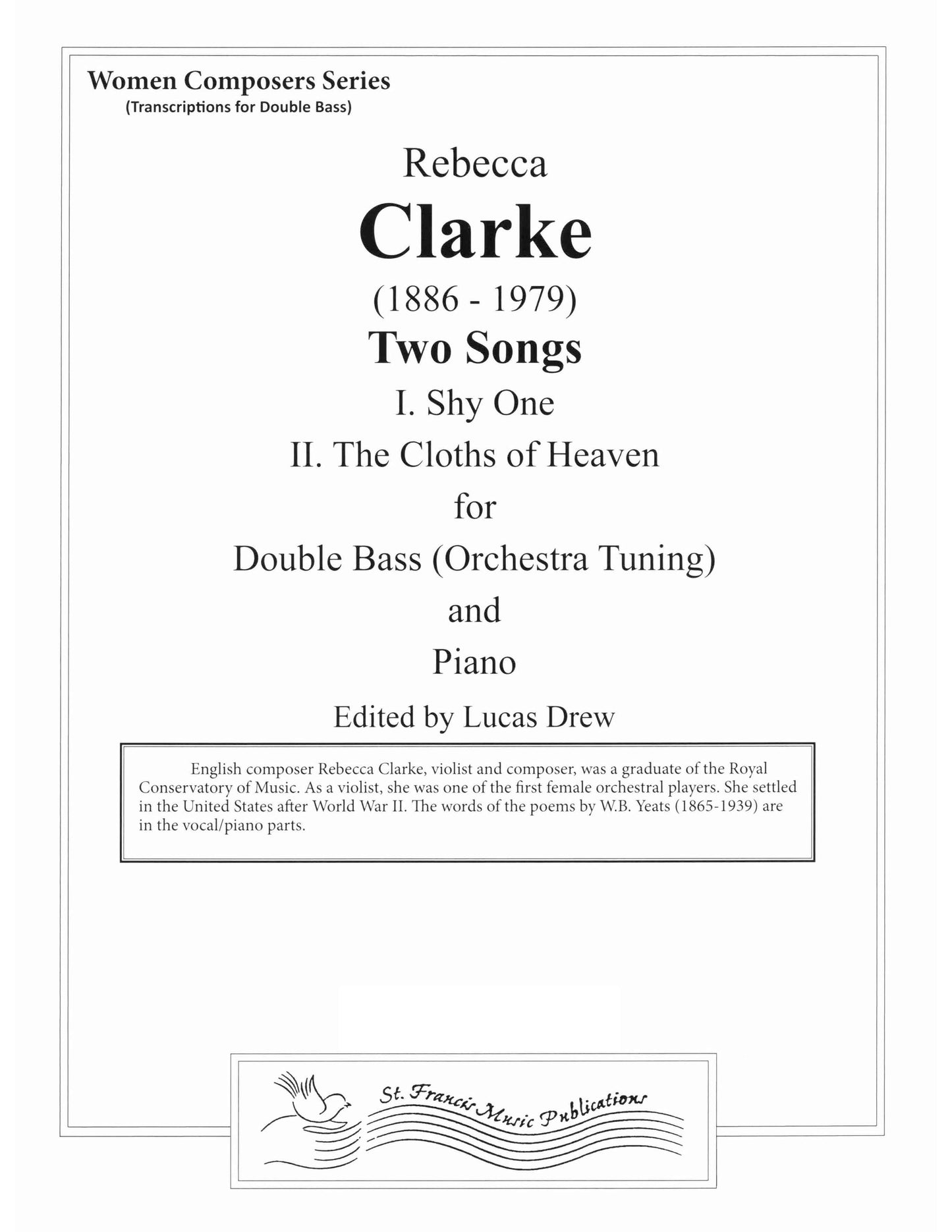 Clarke Two (2) Songs for Double Bass & Piano