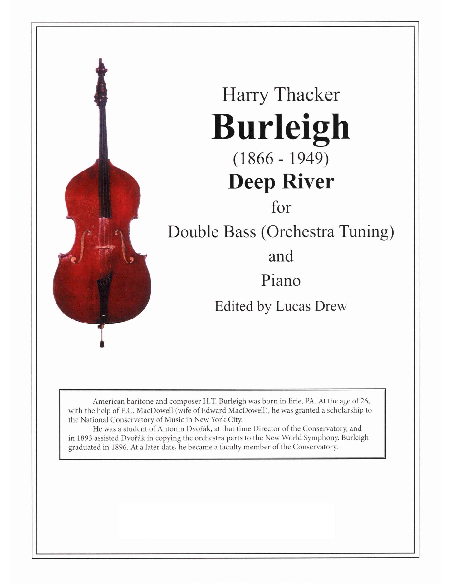 Burleigh Deep River for Double Bass & Piano