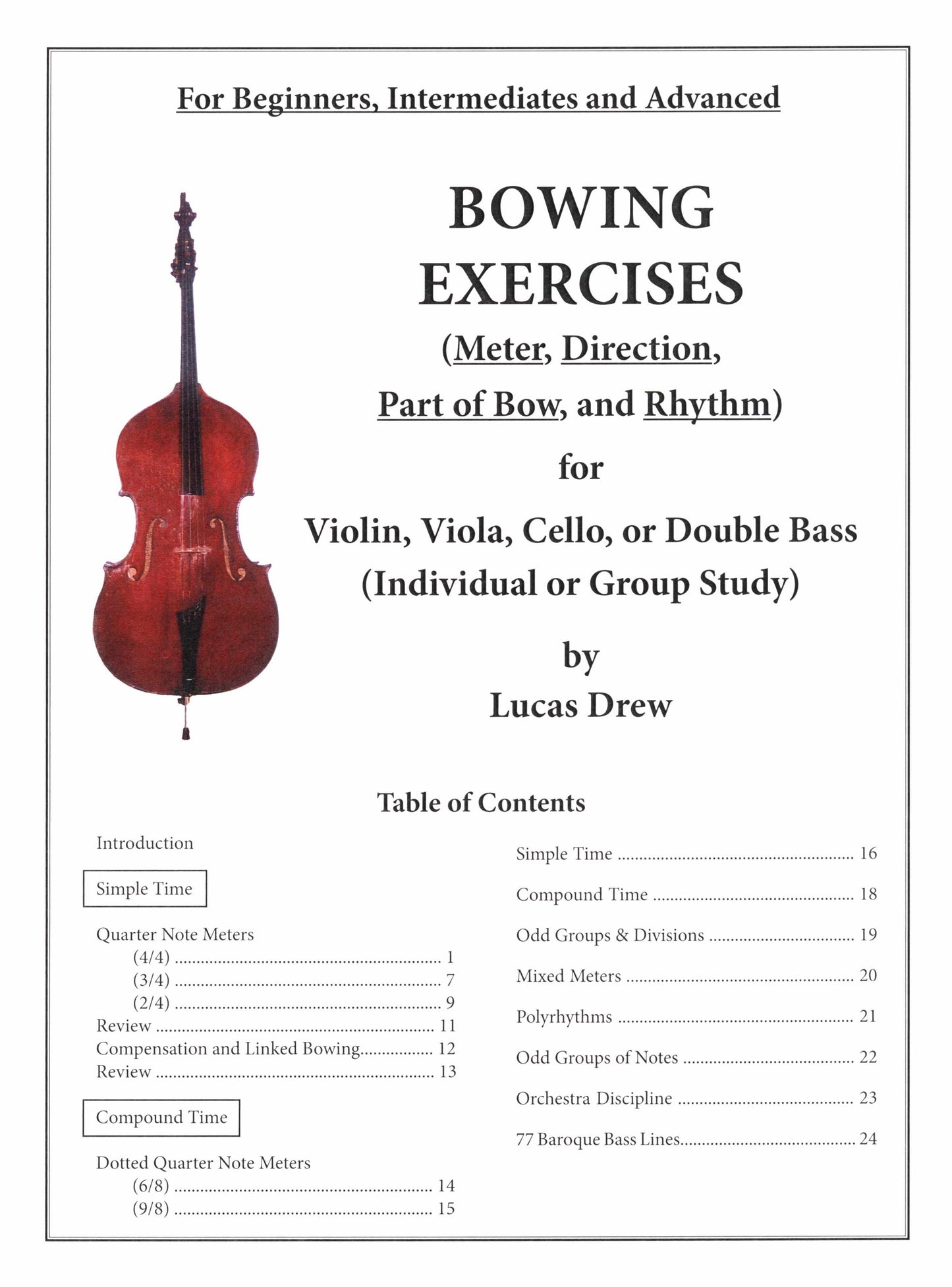 Bowing Exercises Meter, Direction, Part of Bow and Rhythm