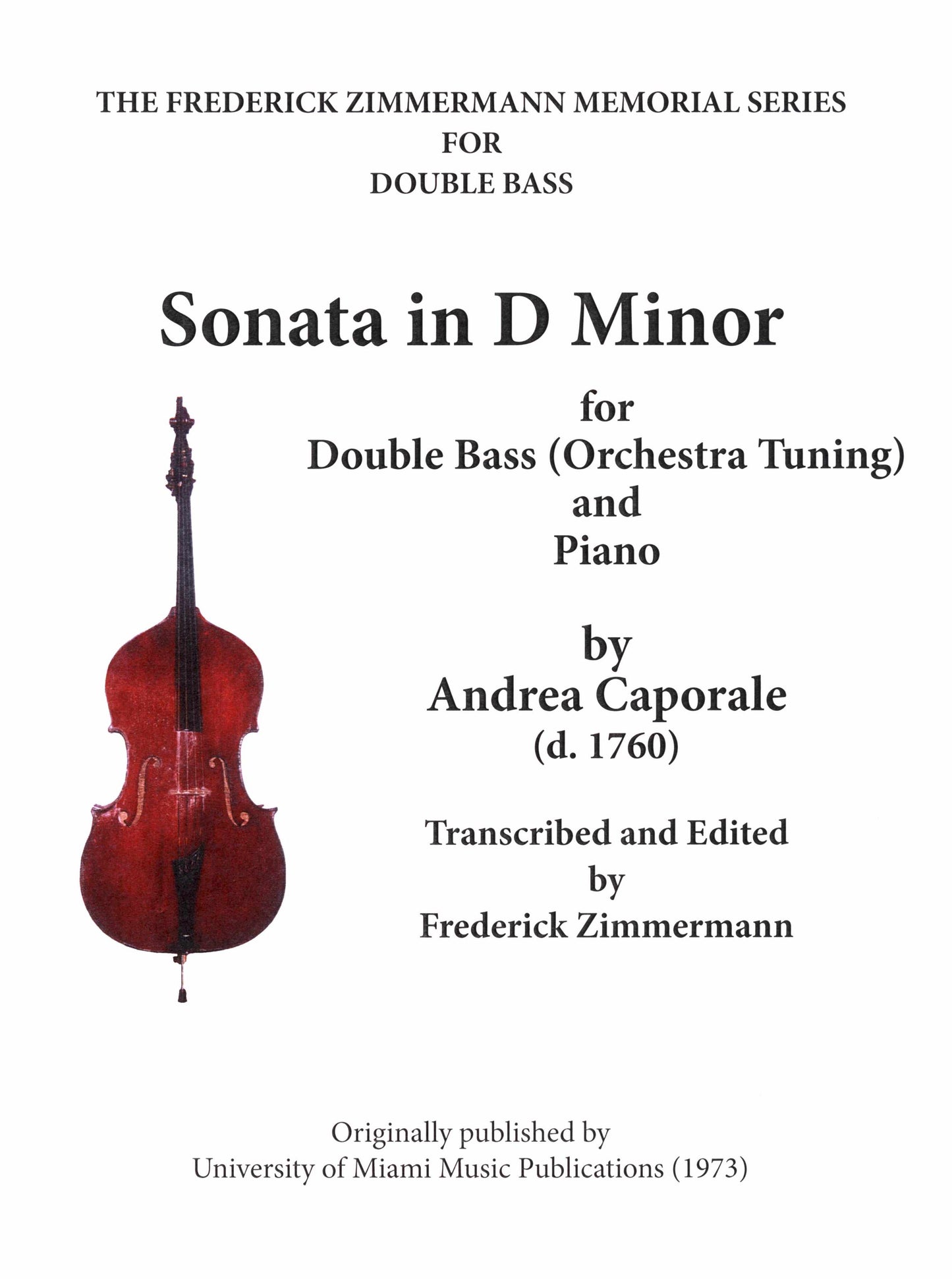 Caporale Sonata in D Minor for Double Bass & Piano