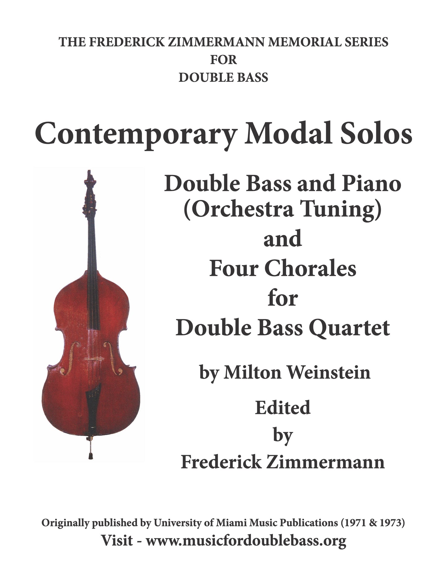 Weinstein Contemporary Modal Solos for Double Bass & Piano and Four Chorales for Double Bass Quartet